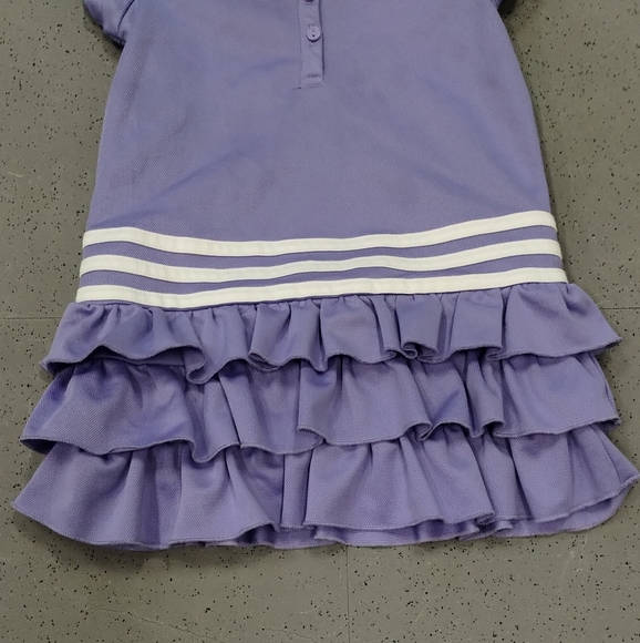 Adidas Toddler Girl 2T  Purple Ruffle Polo Dress Short Sleeve Classic Preppy - Picture 5 of 9